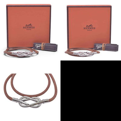$420 HERMÈS Swift Leather Atame Double Tour Bracelet Natural Tan CONSIGNMENT 10021600
