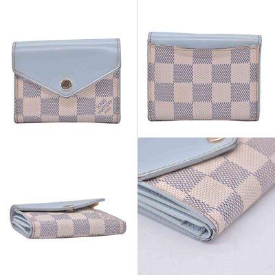 $570 2021 Louis Vuitton Damier Azur Zoe Wallet Olympe MI0261