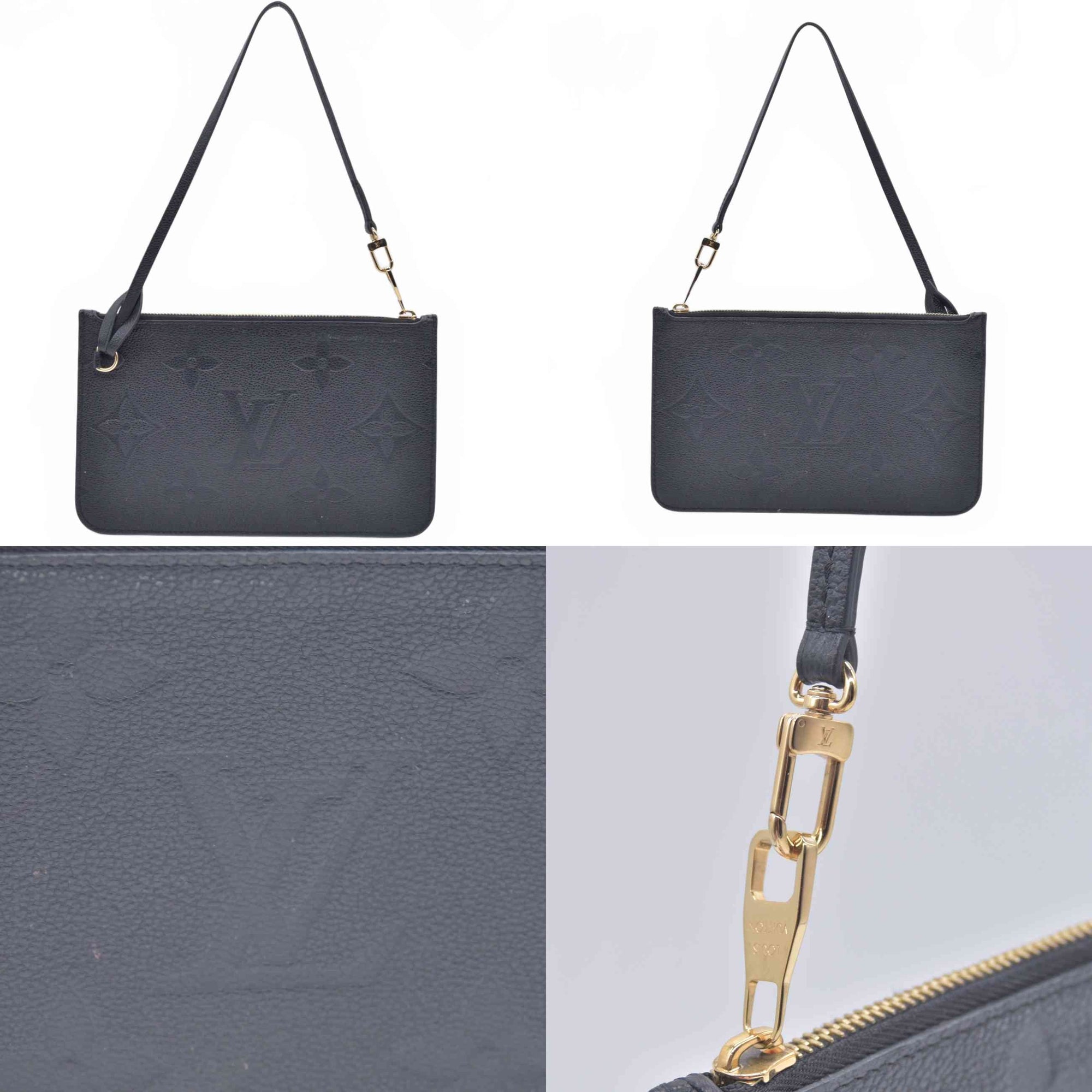 Louis Vuitton Black Empreinte Giant Neverfull Pouch RFID