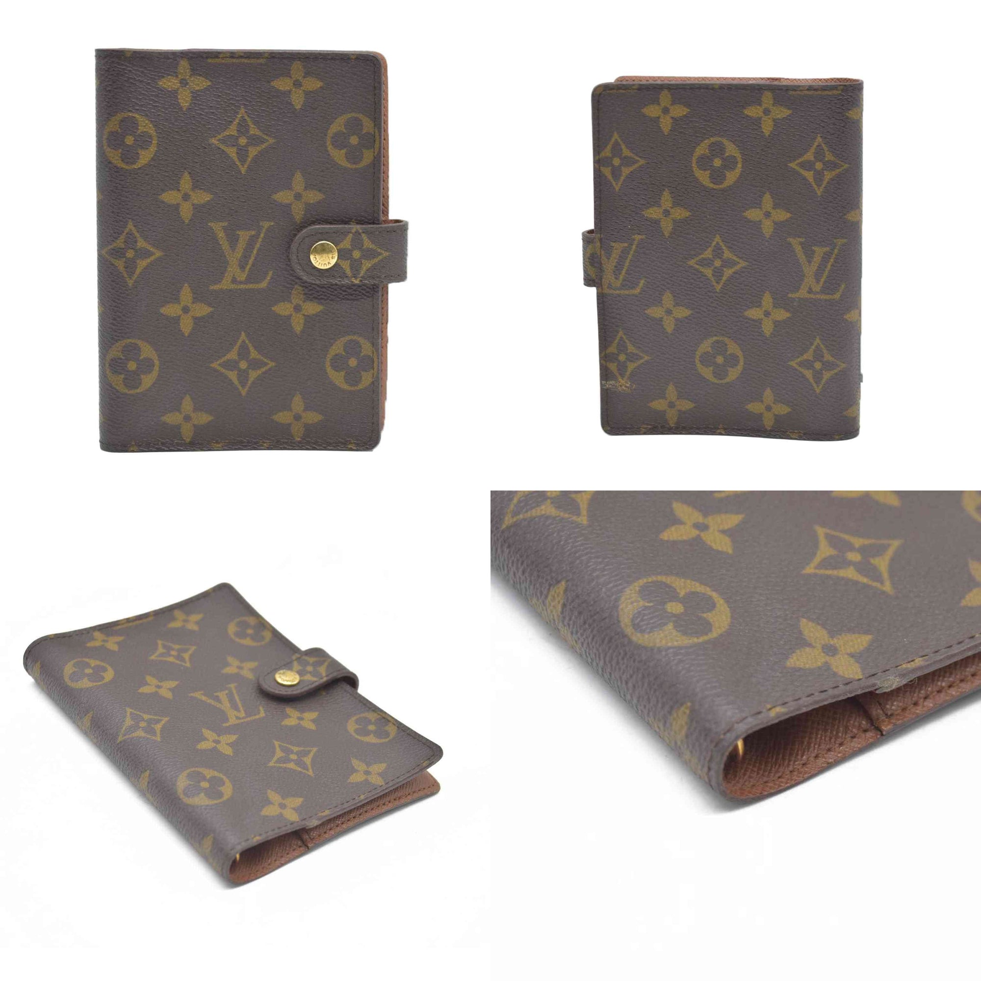 AUCTION $495  Louis Vuitton Monogram Agenda PM Notebook Cover Brown CA0948