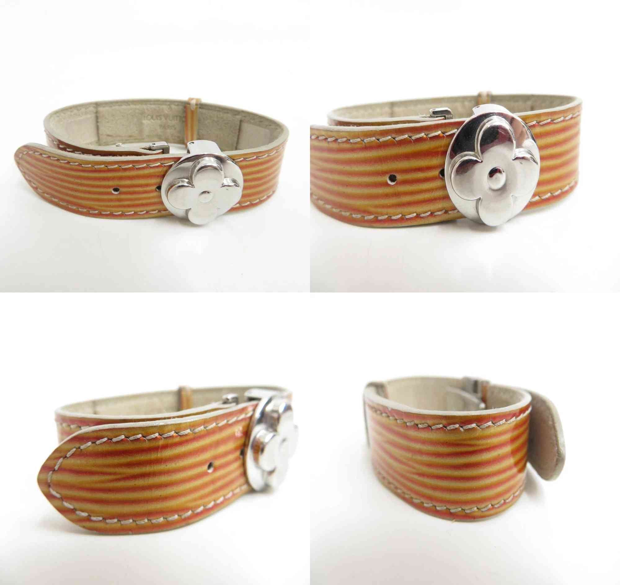 $475 Louis Vuitton Leather Epi Wish Wrap Bracelet Brown SN1909