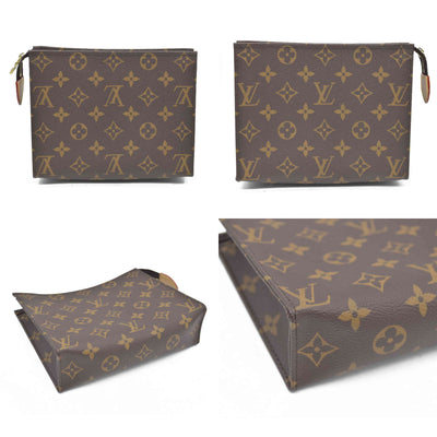 $885 RFID Louis Vuitton  Monogram Toiletry Pouch 19 Red CONSIGNMENT