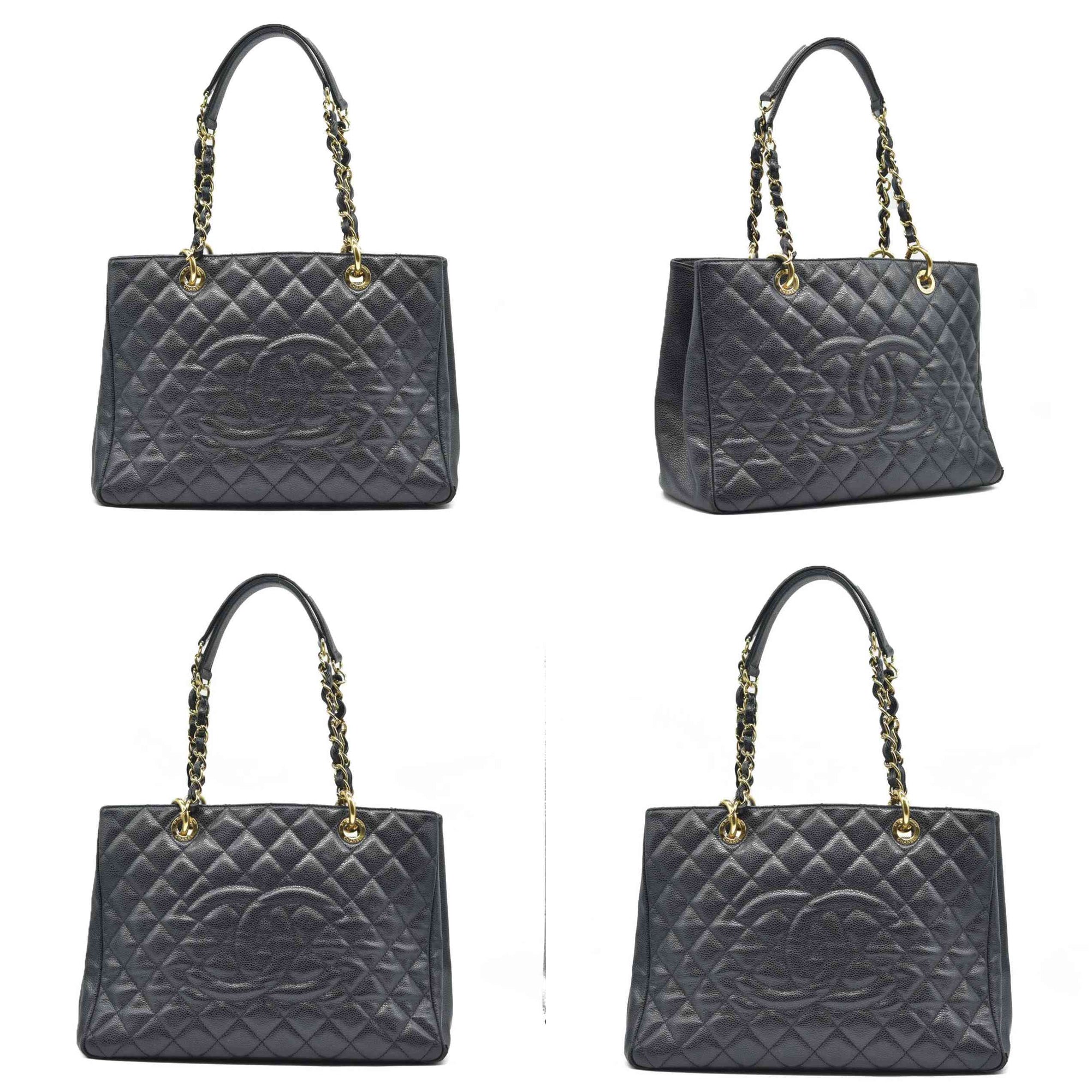 $2900 Chanel  Caviar Quilted Grand Shopping Tote GST Black CONSIGNMENT