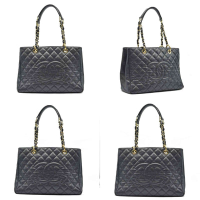 $2900 Chanel  Caviar Quilted Grand Shopping Tote GST Black CONSIGNMENT