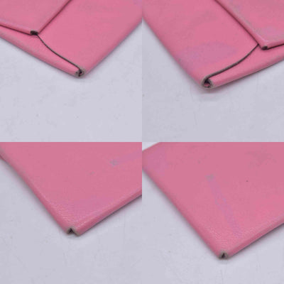 $320 HERMES Pink Leather Envelope Card Holder Pouch CONSIGNMENT 10021598