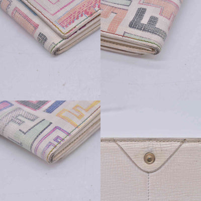 $620 FENDI Multicolor FF Monogram Pattern Long Wallet CONSIGNMENT 10021599