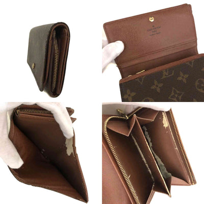 $560 Louis Vuitton Monogram Porte Monnaie Billets Tresor Bifold Wallet CA0060