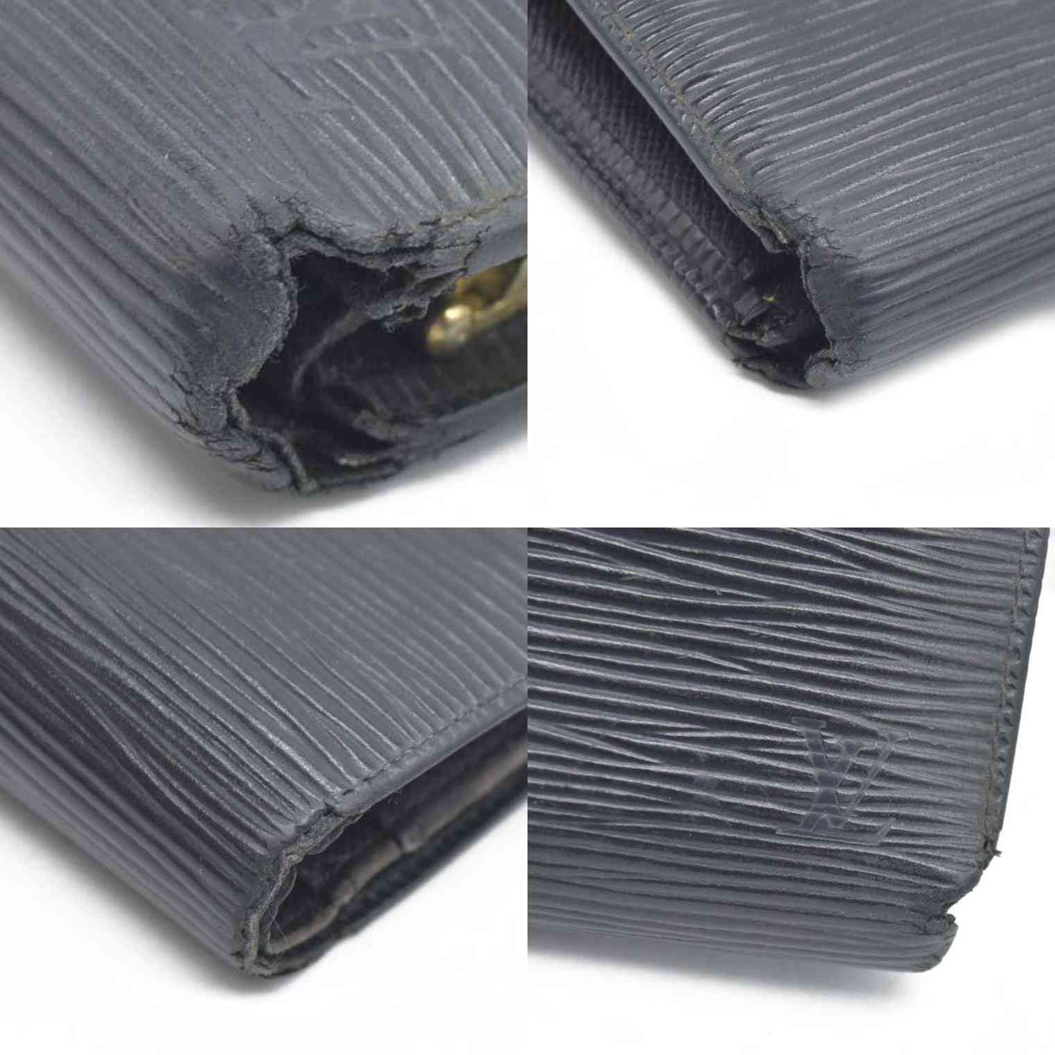 AUCTION $775 Louis Vuitton  Epi French Purse Wallet Black MI0080