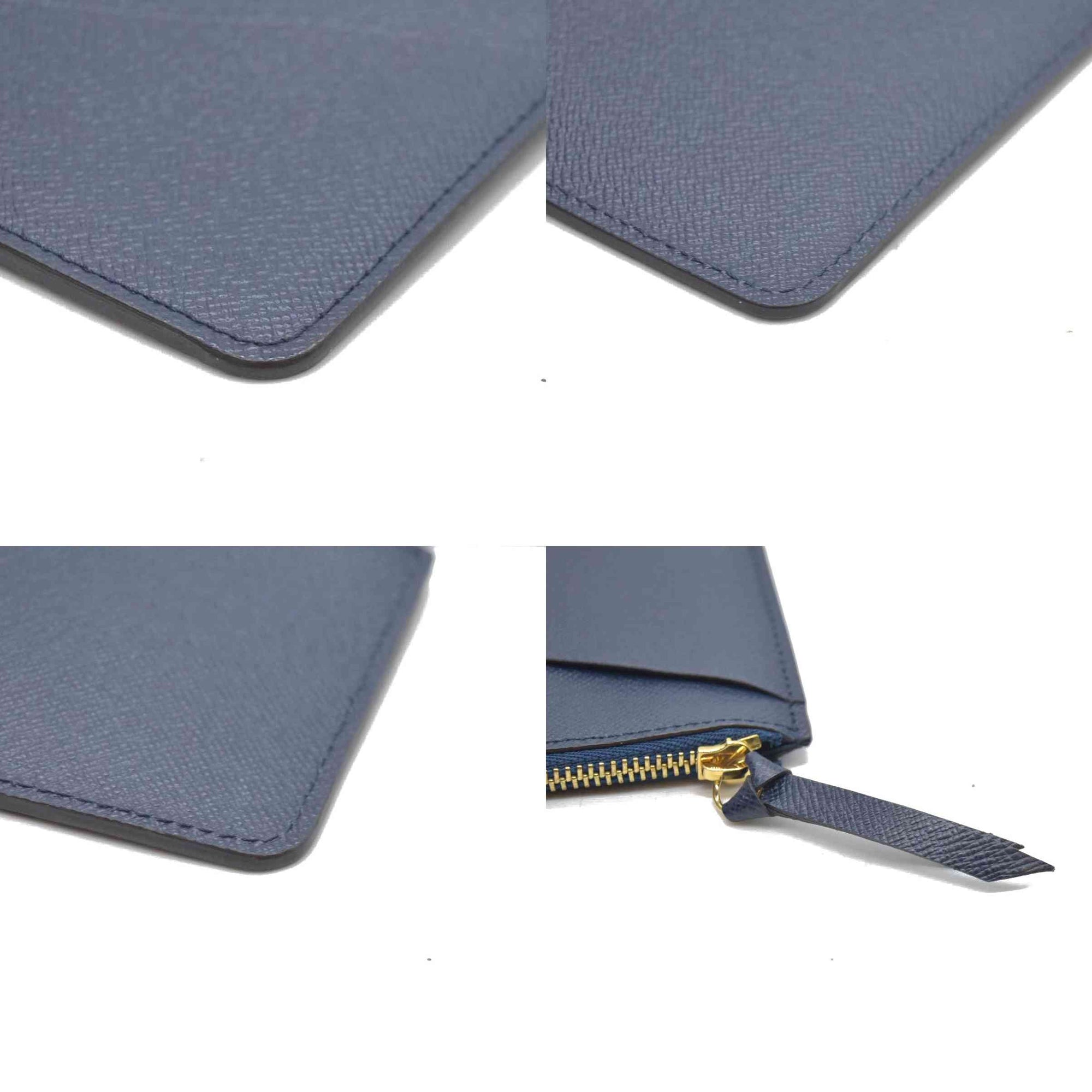 Louis Vuitton  Calfskin Jeanne Wallet Zippered Insert Dark Blue