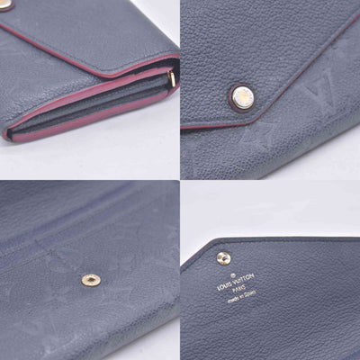 $1060 2016 Louis Vuitton Empreinte Sarah Wallet NM Marine Rouge CA4186 10021097