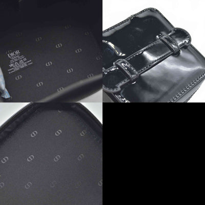 Dior Black Patent Vanity Case / Trousse Pouch — CD Logo — Beauty Gift With Purchase
