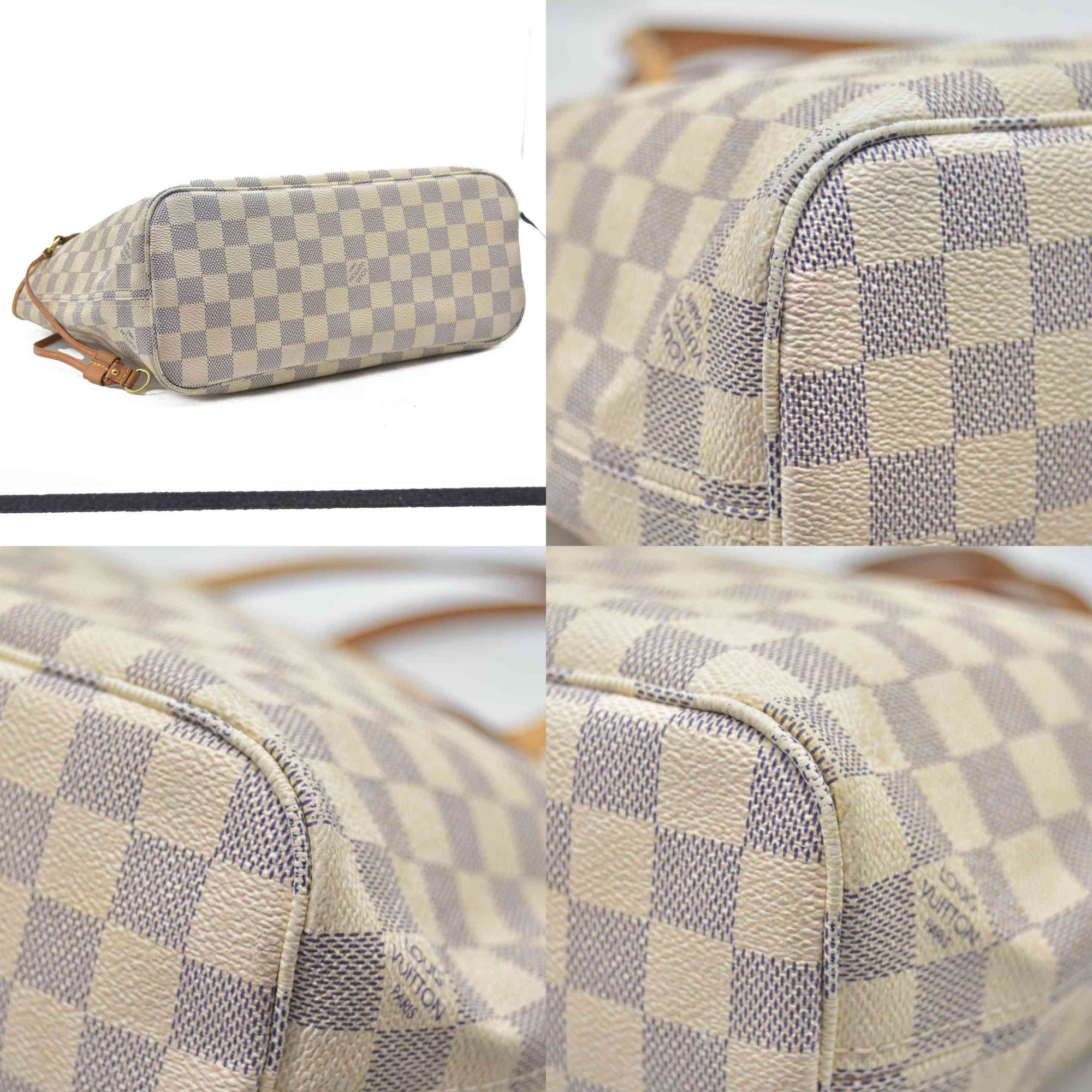 $2160 Louis Vuitton Damier Azur Neverfull PM Tote Bag Handbag VI3178 CONSIGNMENT