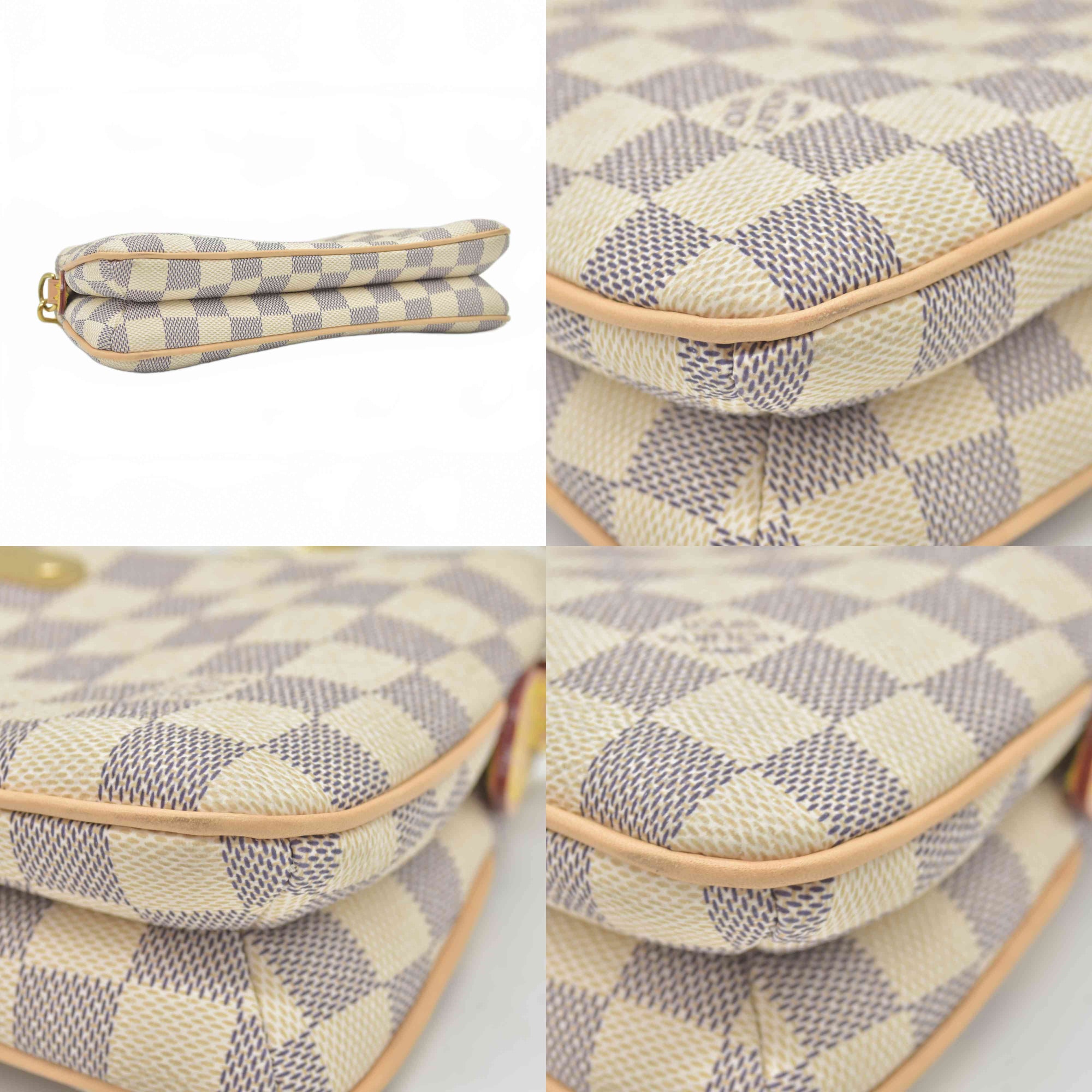 $1890 Louis Vuitton Damier Azur Liv Pochette