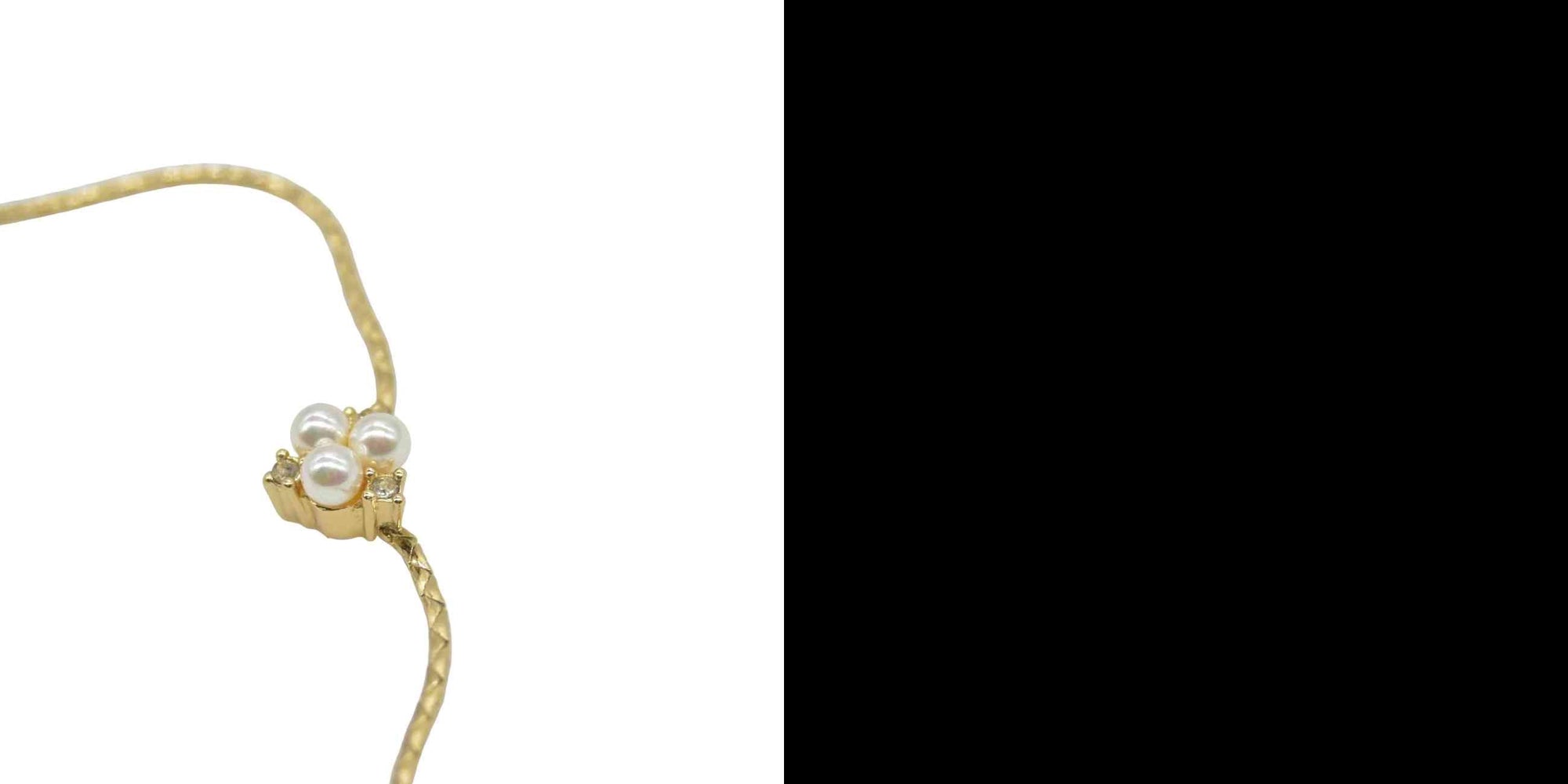 $400 Dior Vintage Faux Pearl and Crystal Pendant Necklace