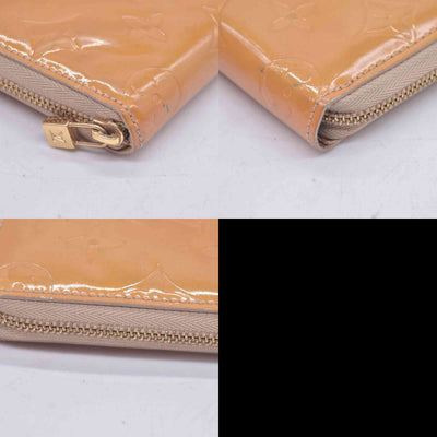 $520 1999 Louis Vuitton Vernis Zippy Coin Purse Wallet Beige BJ0959 10019326