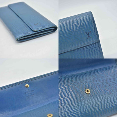 $850 1994 Louis Vuittion Epi Sarah Wallet Blue BA1904 CONSIGNMENT