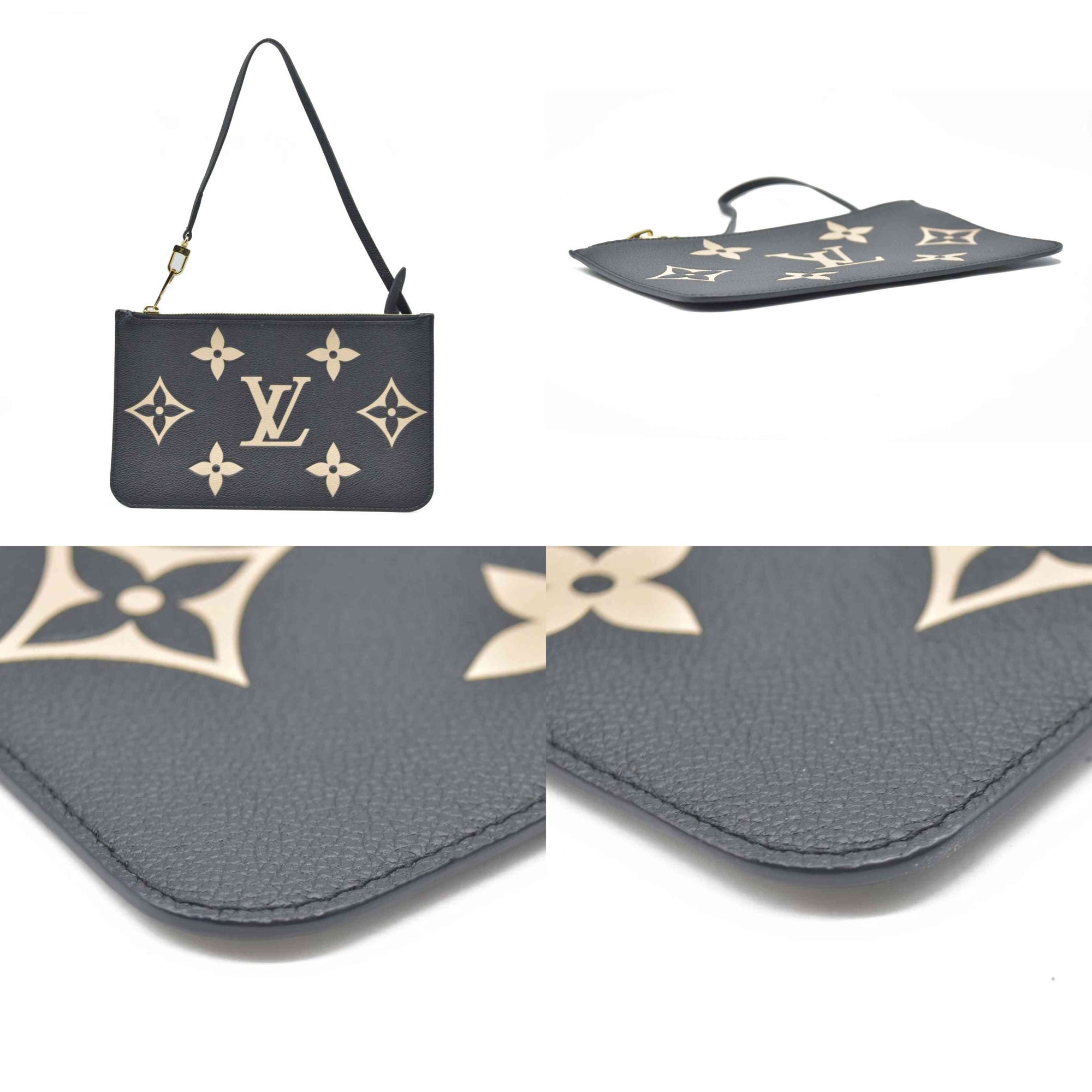 $2710 Louis Vuitton Monogram Empreinte Bicolor Neverfull MM GM Pochette