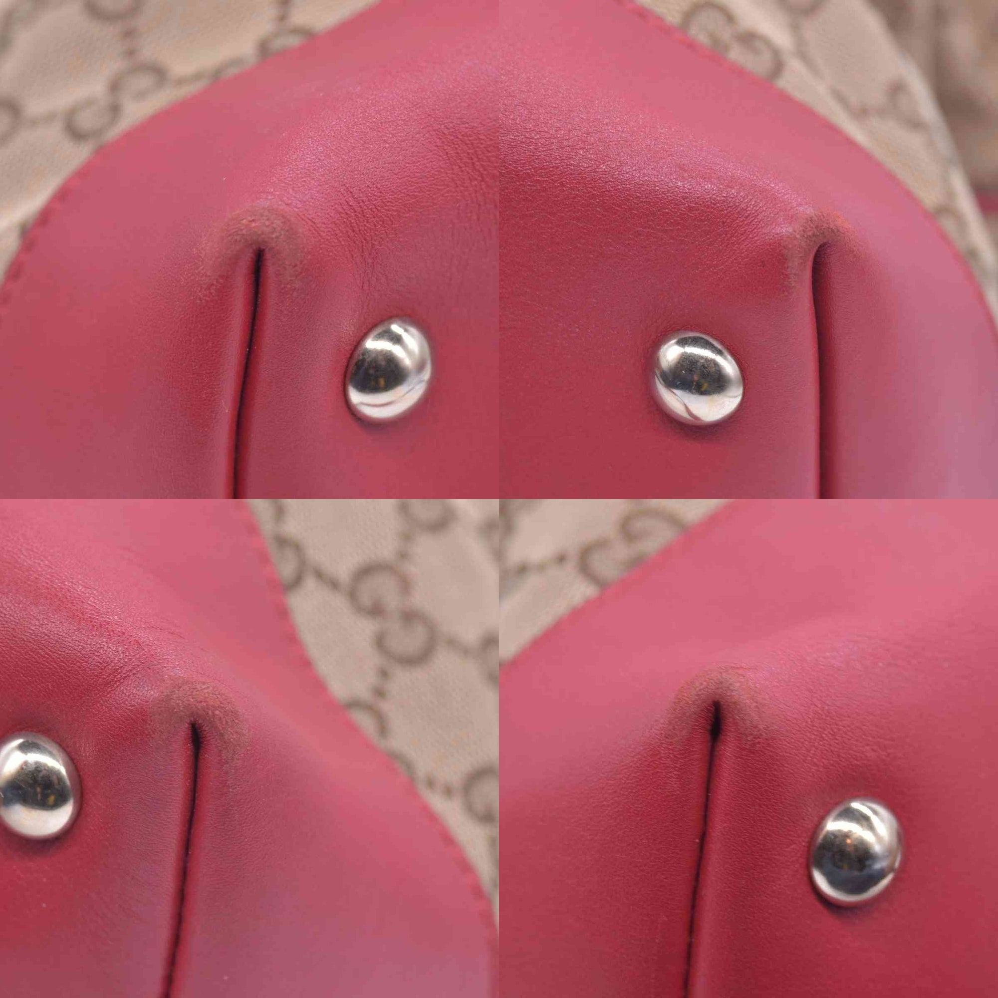 $1250 Gucci Monogram Valentine Tote Red