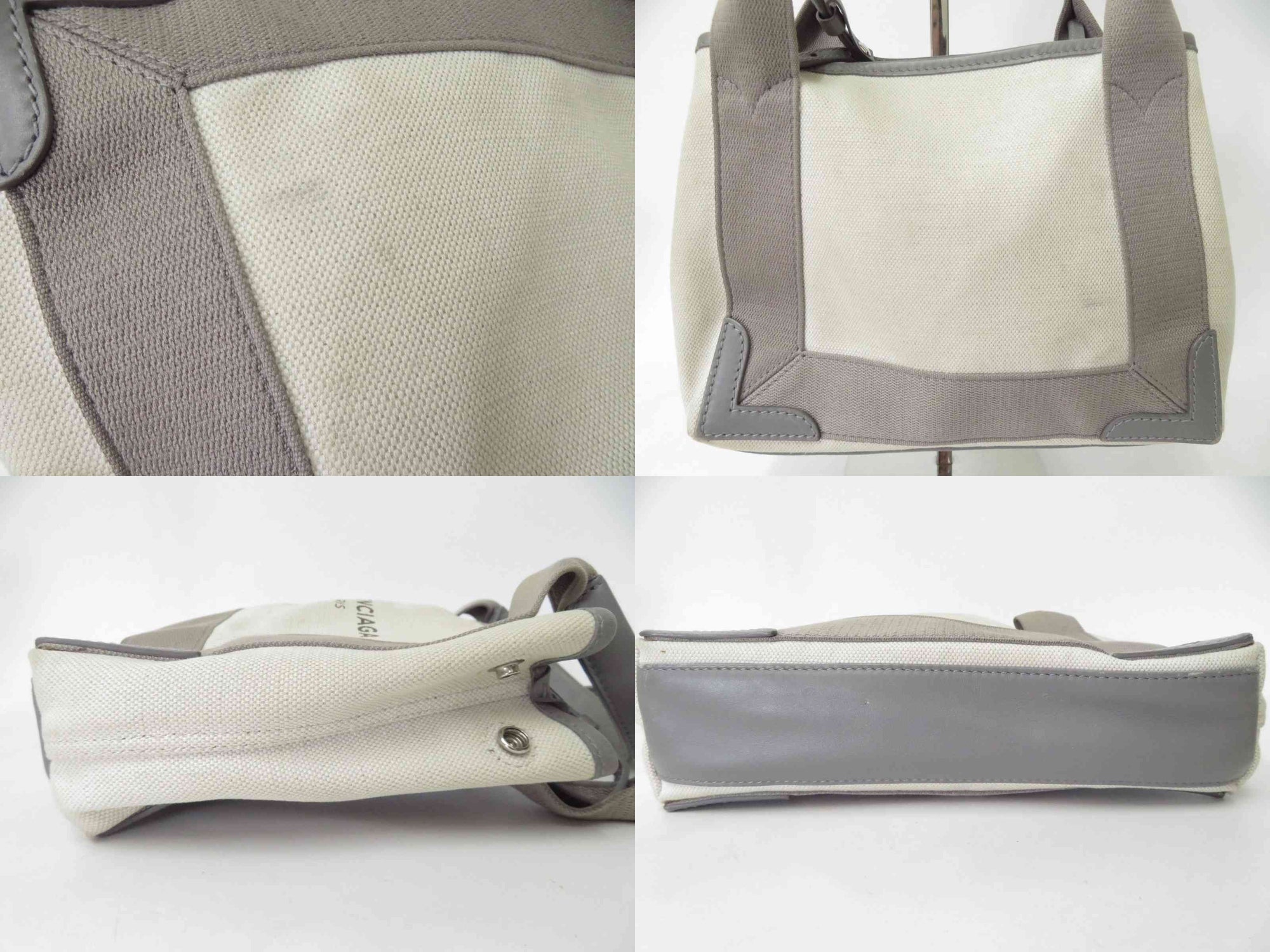 $1,150 2020 Balenciaga Navy Cabas XS Canvas 2-Way Tote 390346-2710
