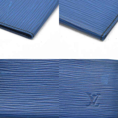 $745 Louis Vuitton Epi Agenda Poche Leather Pocket Notebook Cover Blue