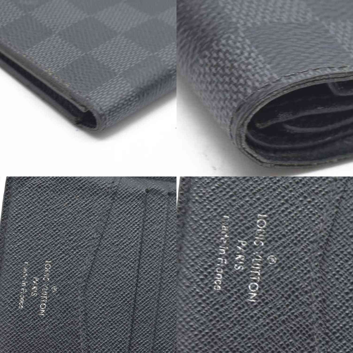 $545 CONSIGNMENT LOUIS VUITTON Damier Graphite Portefeuille Multiple Bifold Wallet Black SP0136