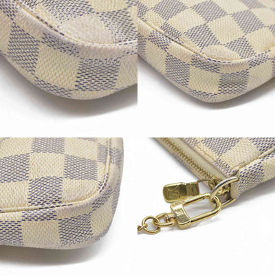 $825 Louis Vuitton  Damier Azur Mini Pochette Accessories FL0027