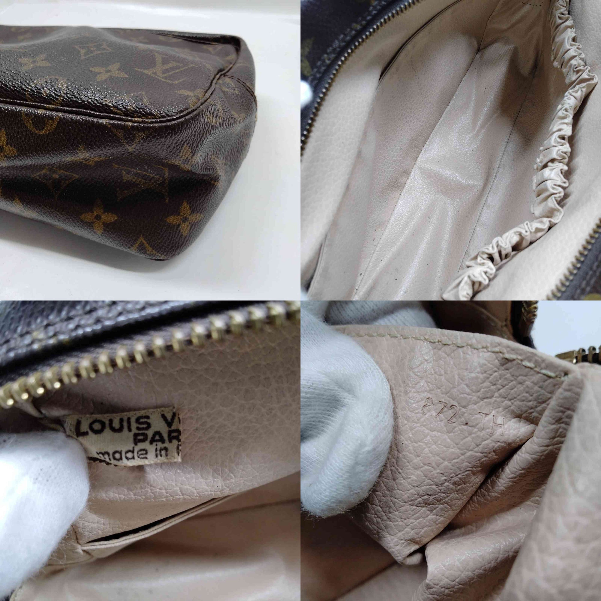 $600 1987 Louis Vuitton Monogram Trousse 28 Toiletry Bag Cosmetic TH872