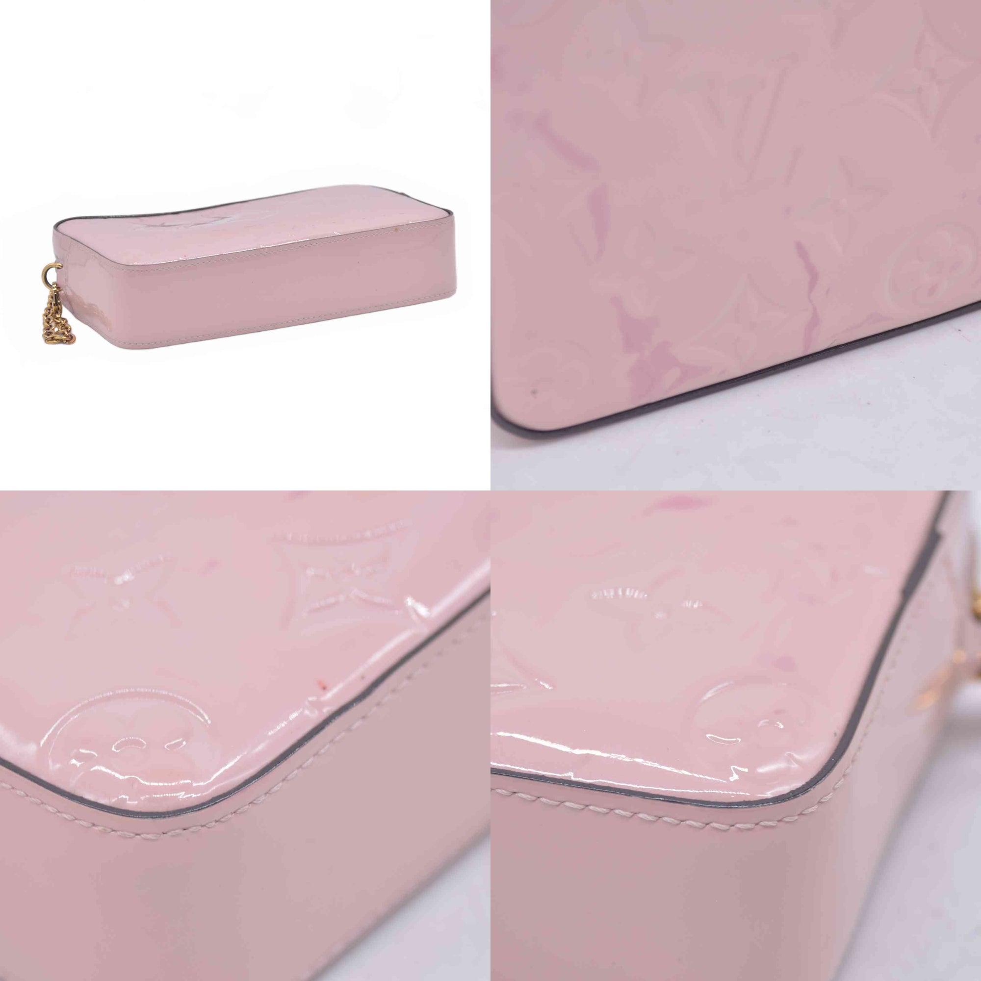 $1395 2017 Louis Vuitton Vernis Camera Pouch Rose Ballerine TS2147