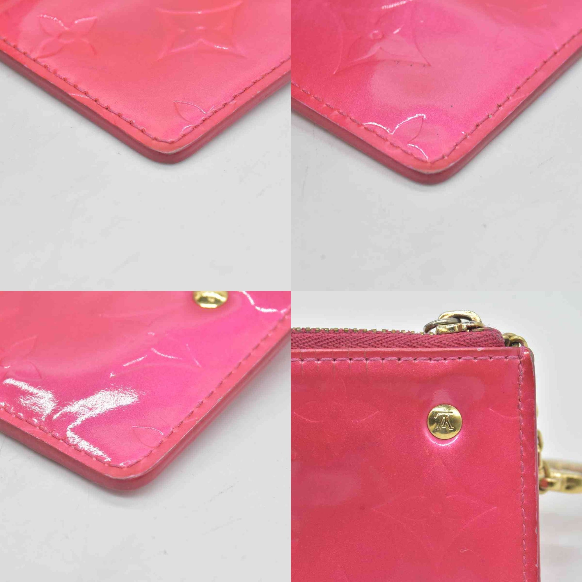 $490 Louis Vuitton Vernis Key Pouch Framboise CONSIGNMENT