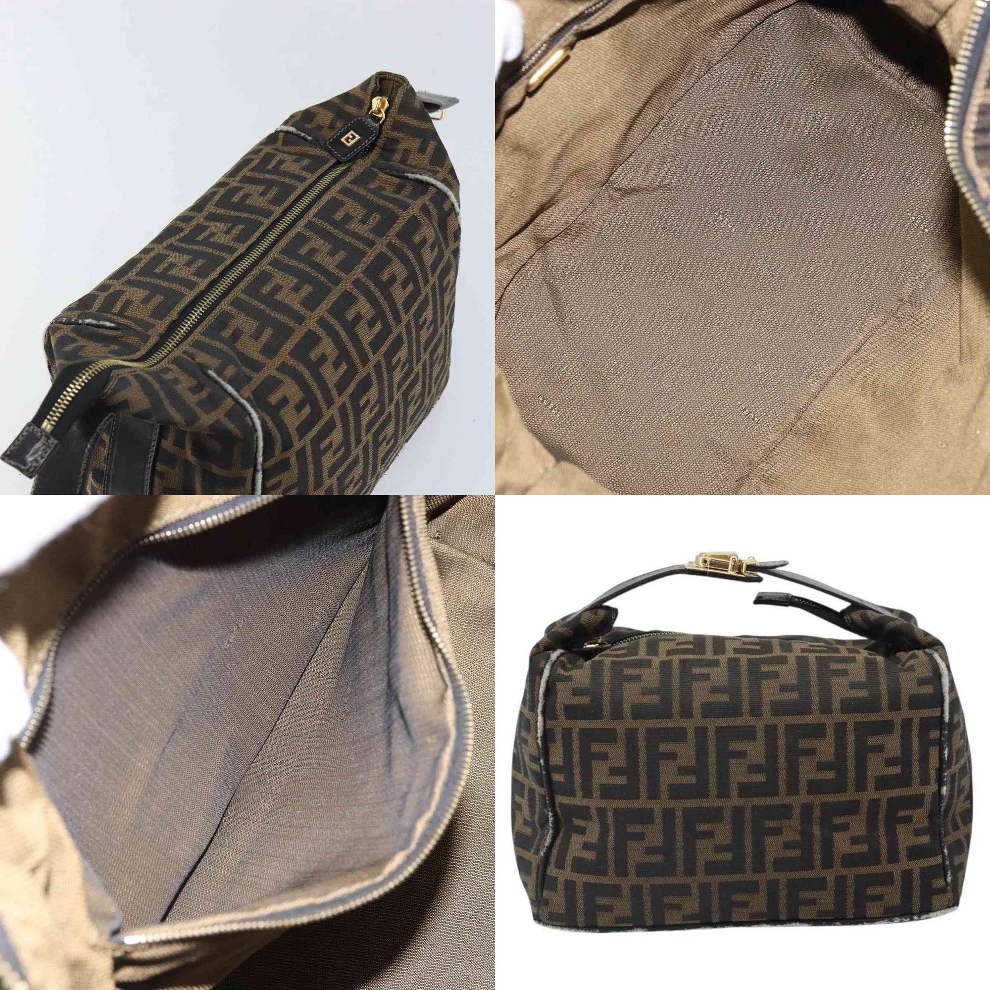 $980 2004 Fendi Zucca Canvas Vanity Hand Bag 2305-8BR465-019