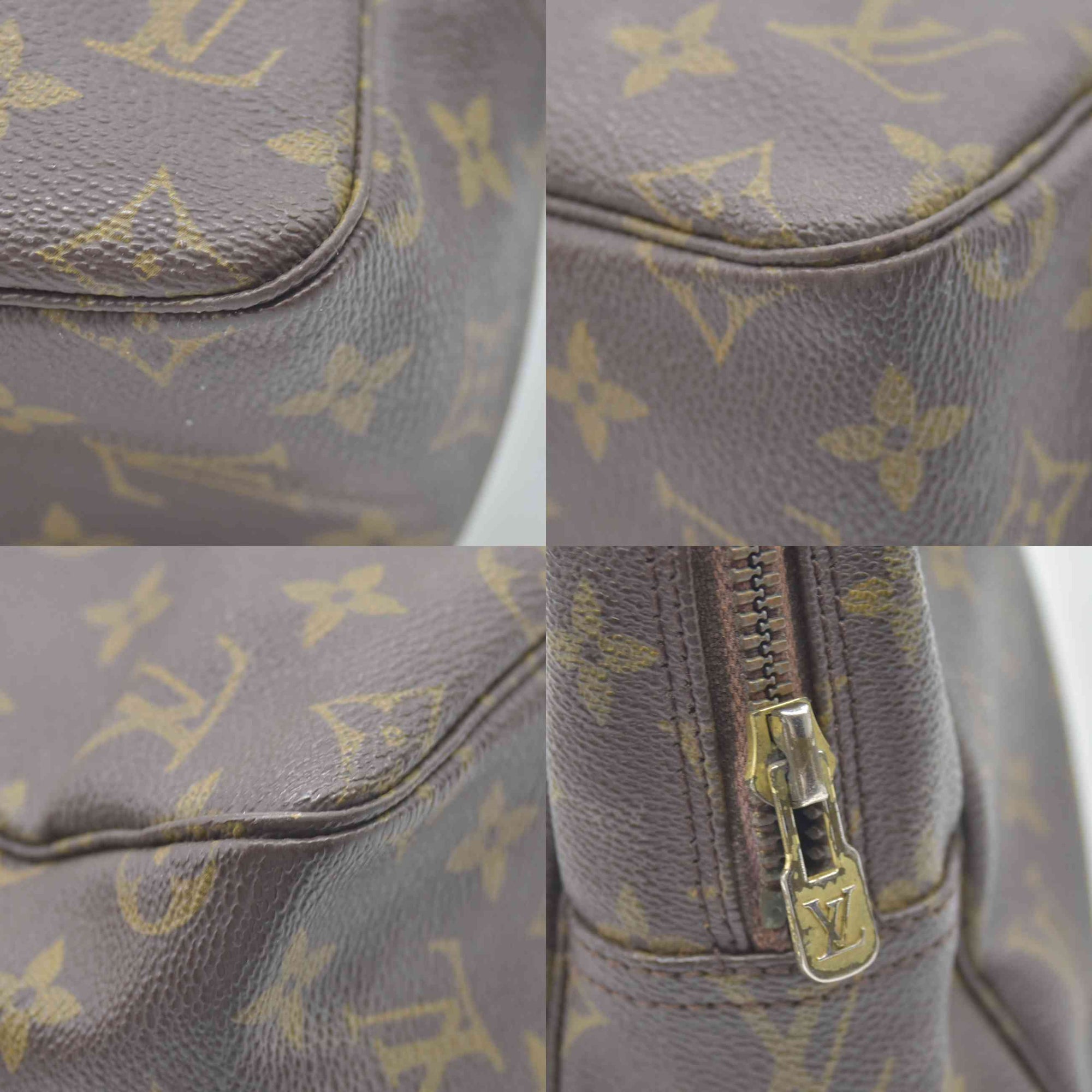 $600 1985 LOUIS VUITTON Monogram Trousse Toilette 28 Clutch Bag 854MI