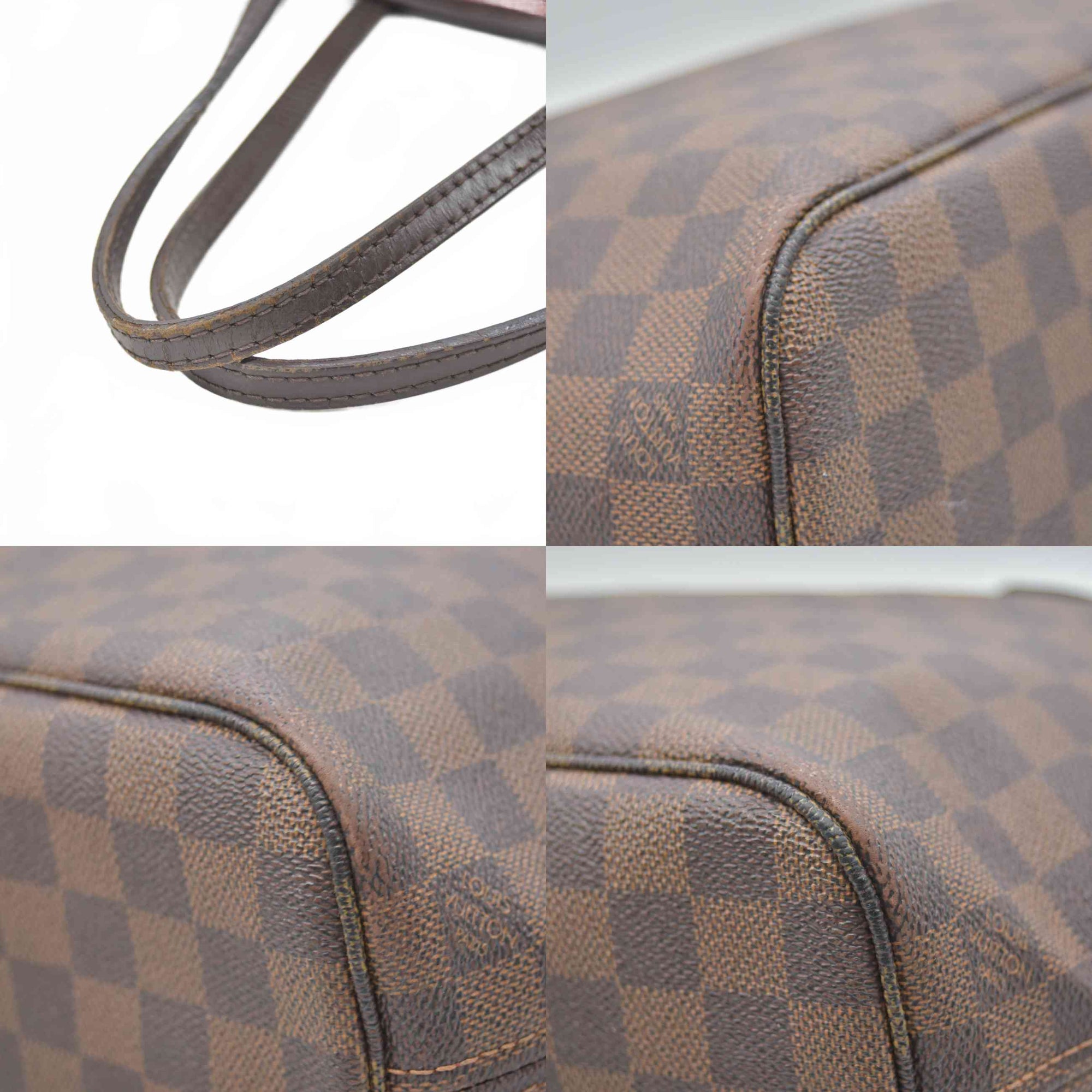 $2160 2009 Louis Vuitton LV Tote Bag Neverfull PM Brown Damier VI1099