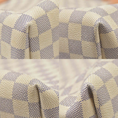 $1980 Louis Vuitton Graceful PM Rose Ballerine White Damier Azur Canvas Tote RFID