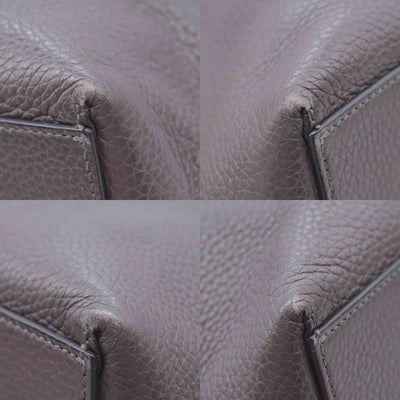$1850 Valentino Garavani Grained Calfskin Small Rockstud Shoulder Tote Grey 10020672