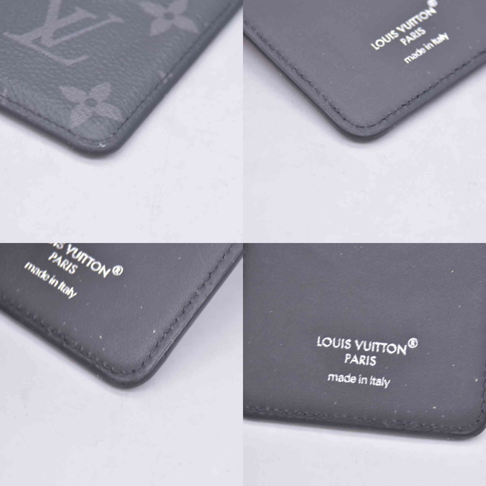 $445 2025 Louis Vuitton Monogram Eclipse Magnetic Card Holder ME4275