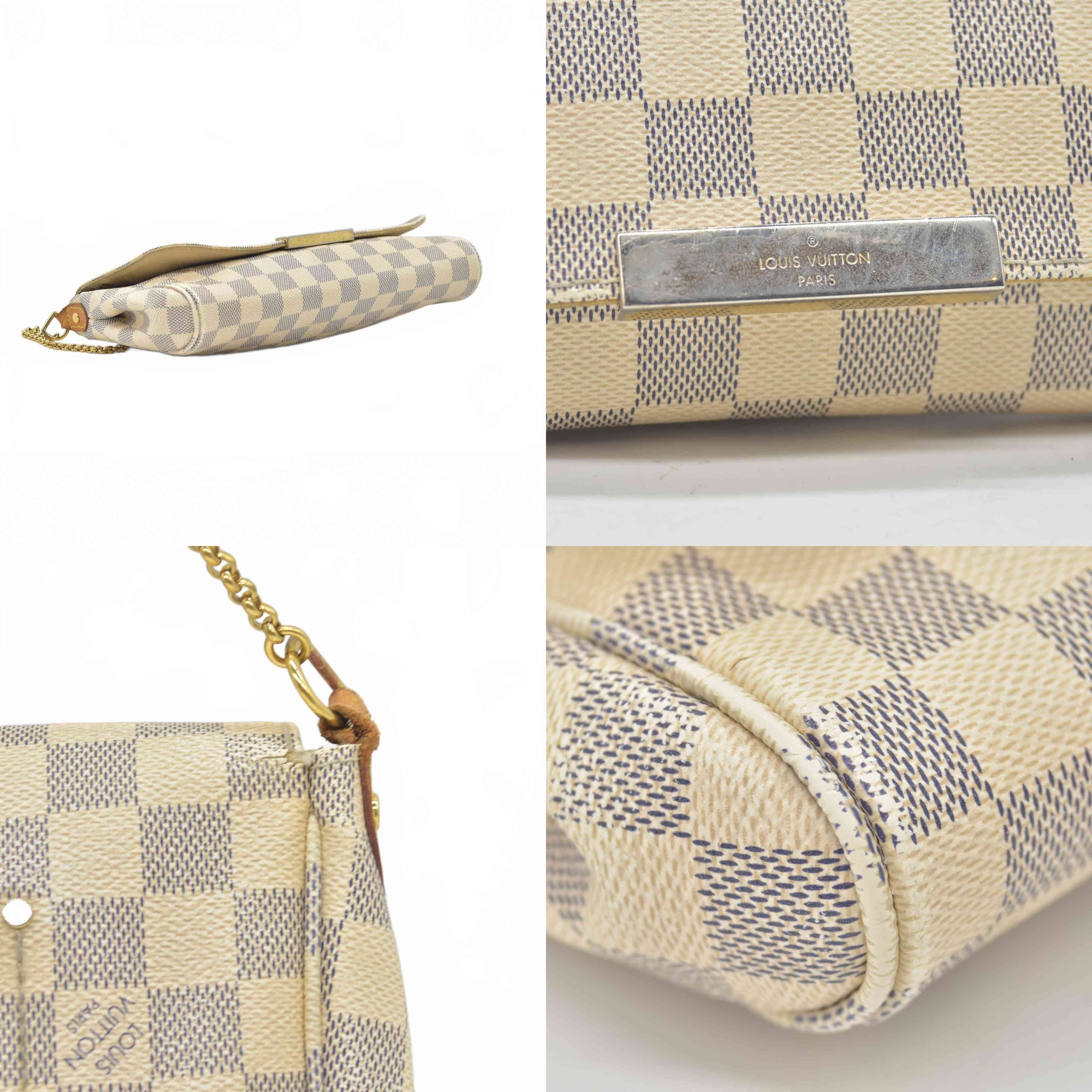 $1650 Louis Vuitton Damier Azur Favorite MM FL1134