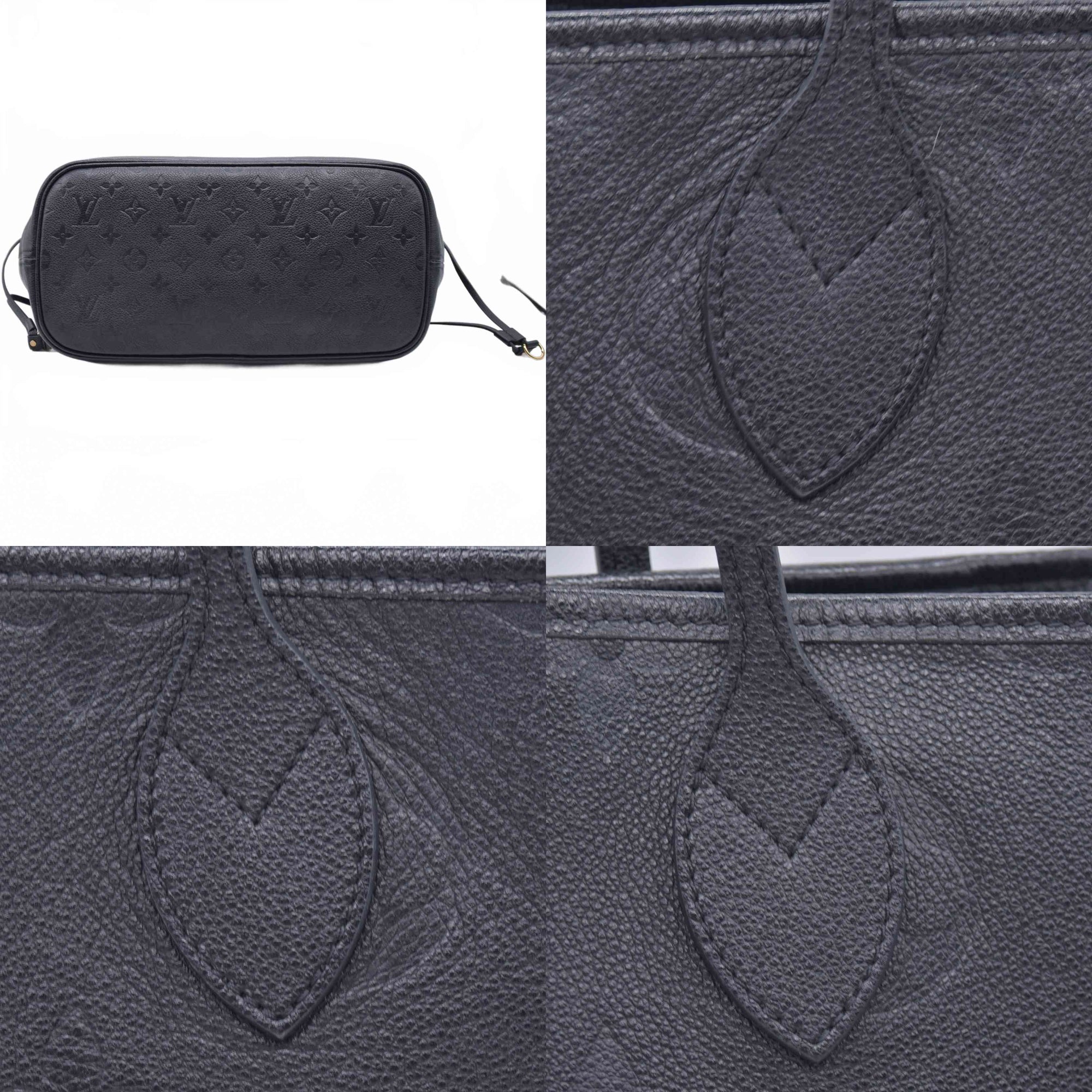 $3050 Louis Vuitton Empreinte Monogram Giant Neverfull MM Black FRANCE RFID