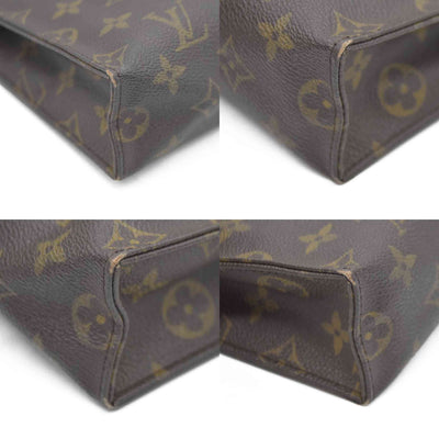 Louis Vuitton Monogram Poche Toilette 26 Cosmetics Pouch Purse Brown 882TH