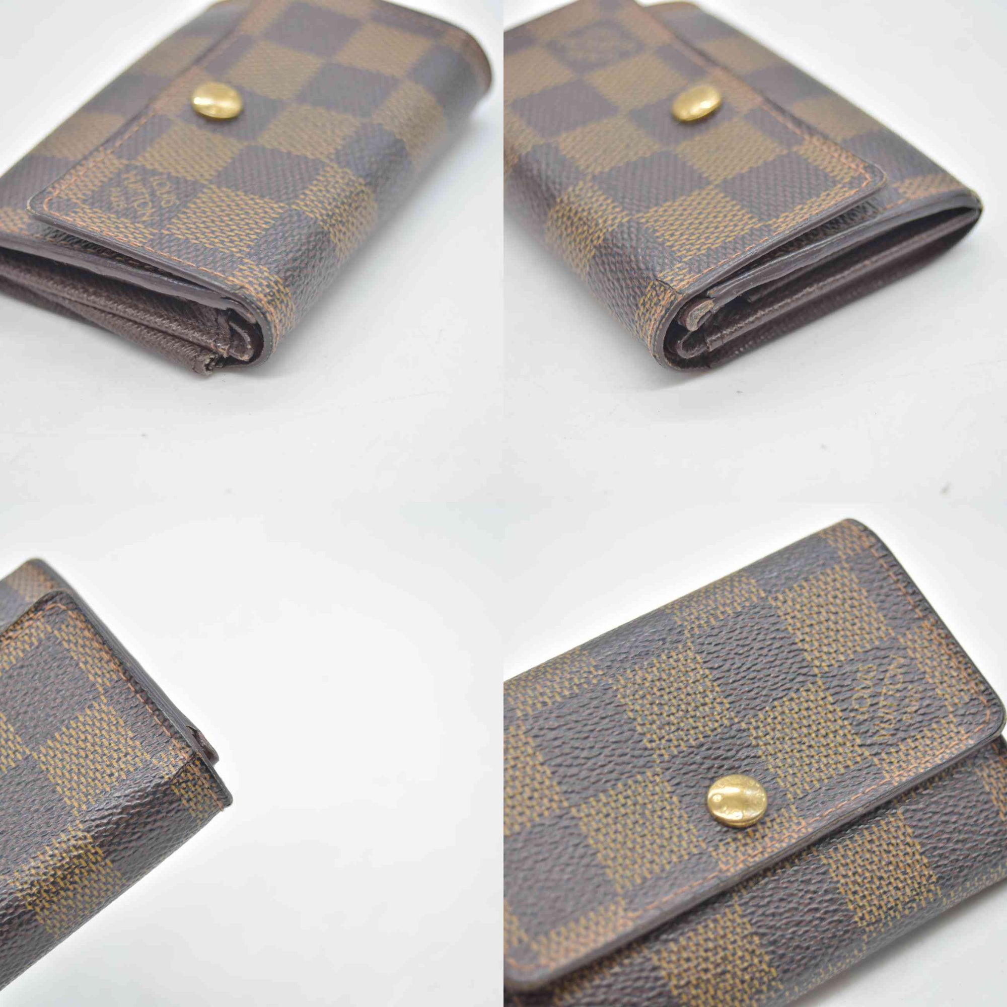 2005 Louis Vuitton Damier Ebene Porte-Monnaie Plat Coin Purse  MI0065
