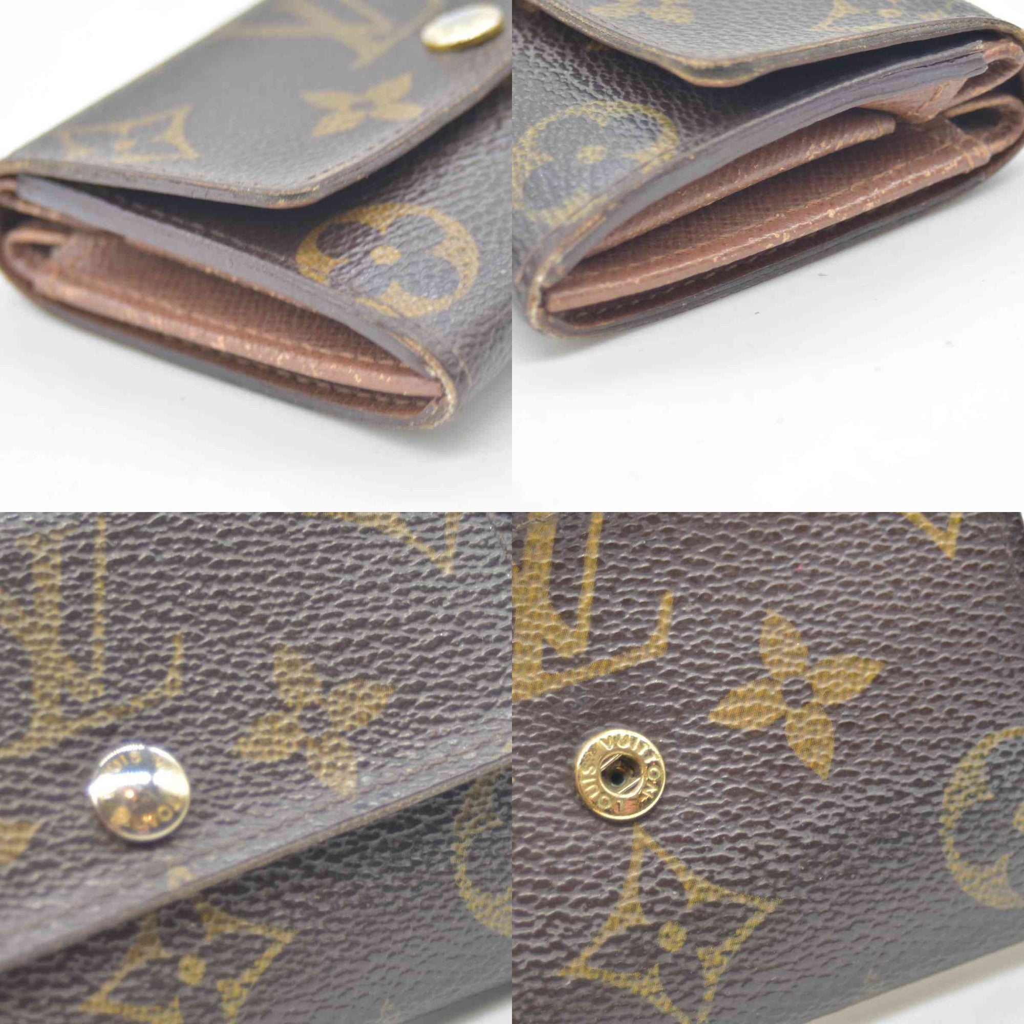 $435 Louis Vuitton Monogram Plat Coin Purse Wallet Brown RA0170 CONSIGNMENT