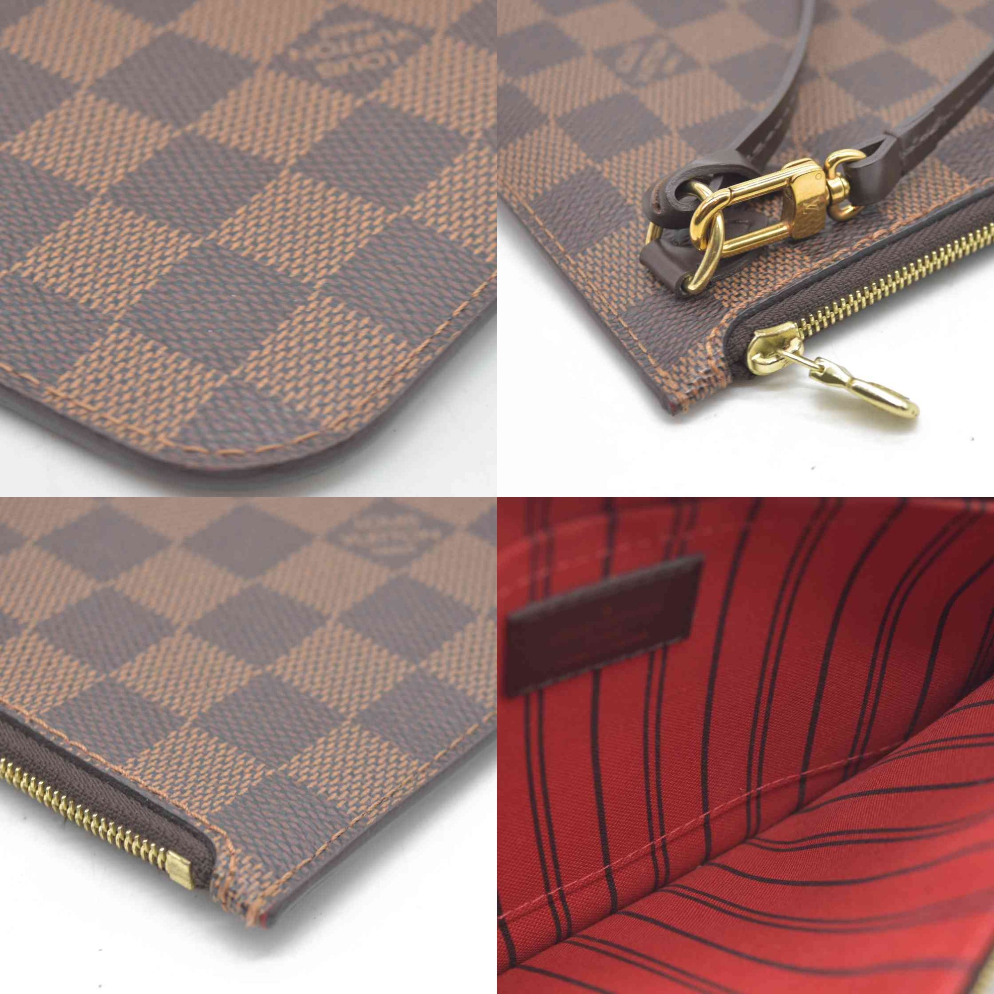 $1150 Louis Vuitton  Damier Ebene Neverfull MM GM Pochette 2016