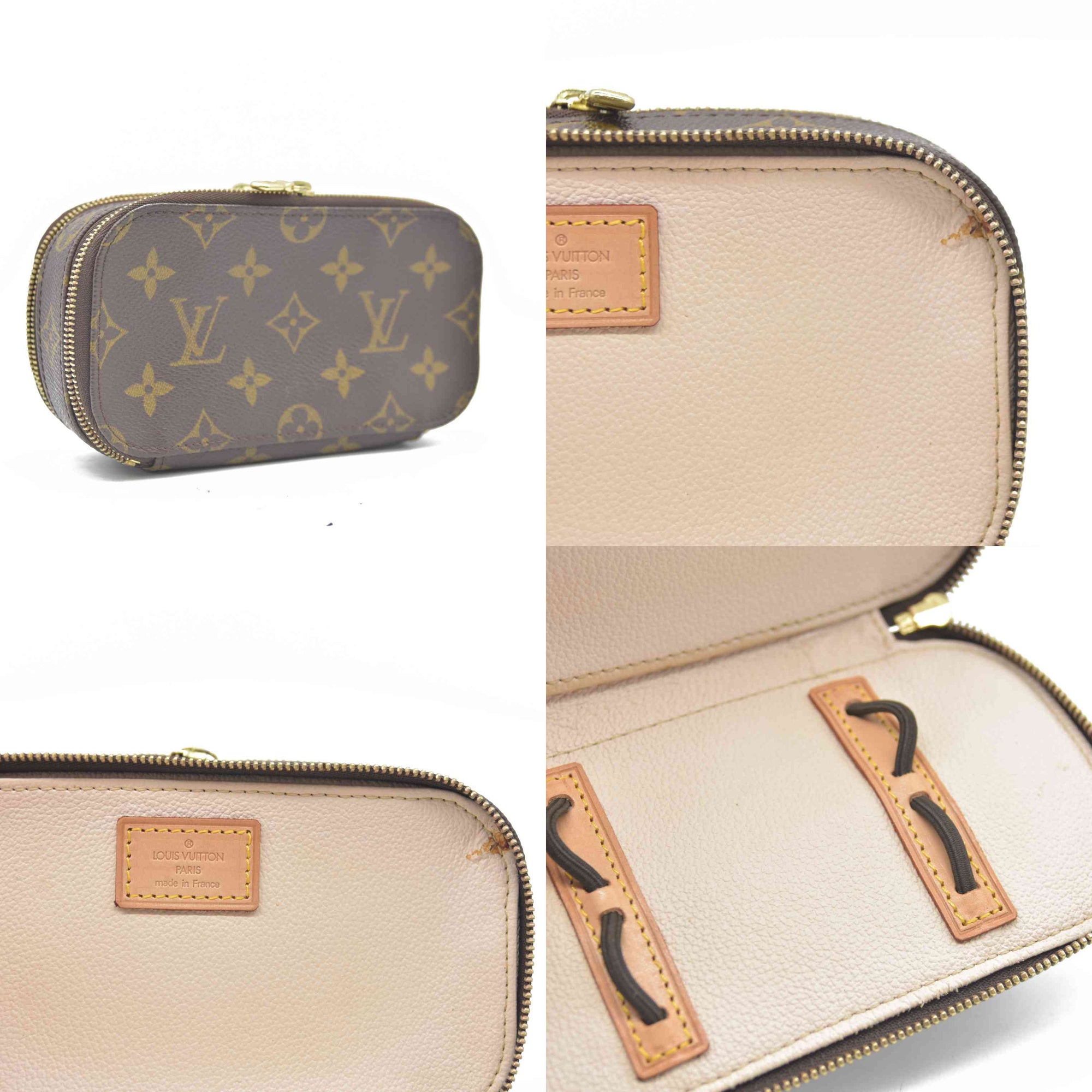 $580 Louis Vuitton Monogram Trousse Blush PM Cosmetic Pouch Bag Jewlery Case