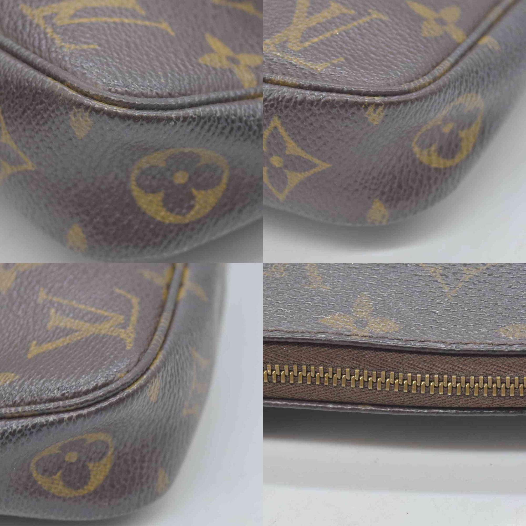 $1290 2001 Louis Vuitton Accessories Pouch Pochette Accessoires Brown Monogram SD0061