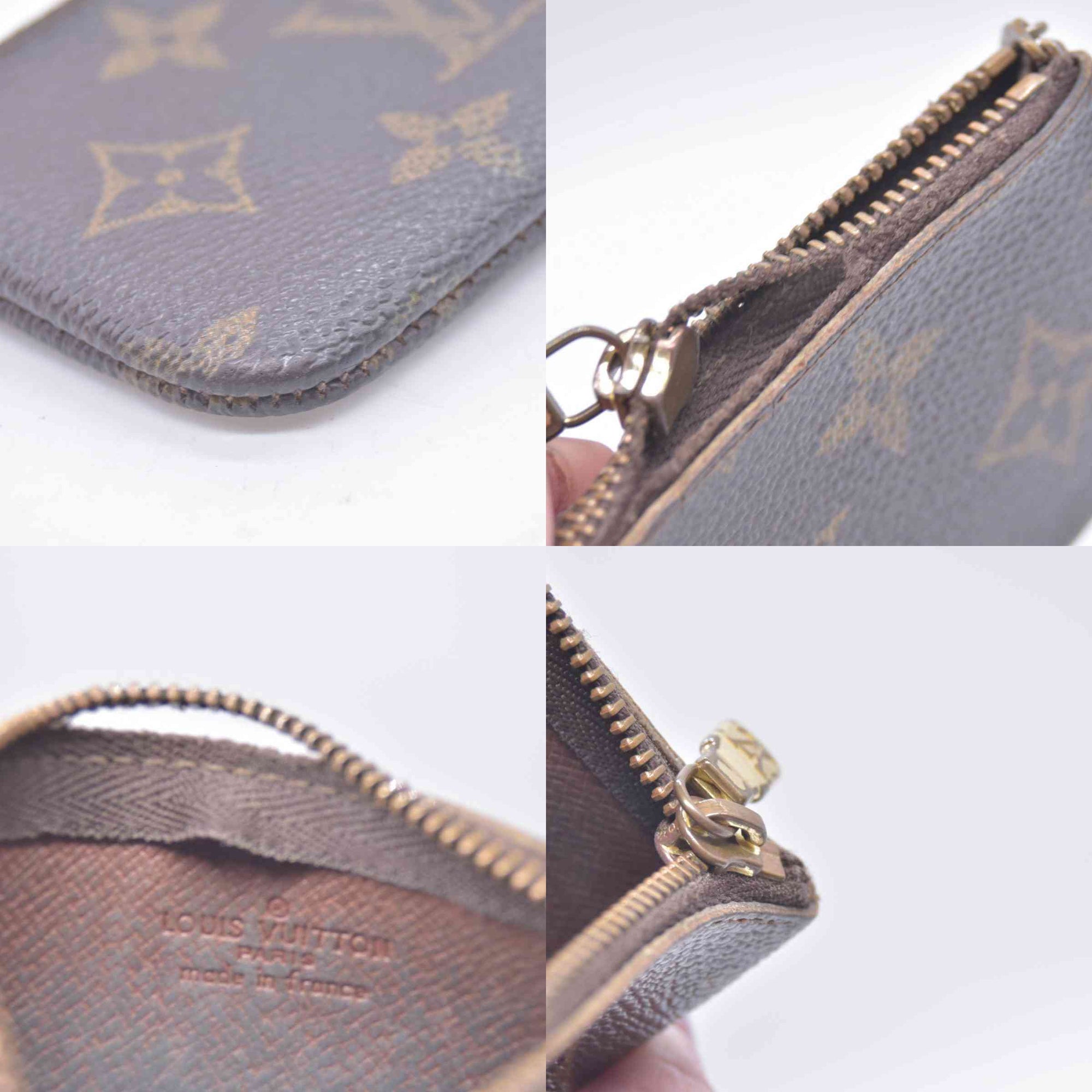 $355 DAMAGED 1990 LOUIS VUITTON Monogram Key Pouch Cles CONSIGNMENT 10021454