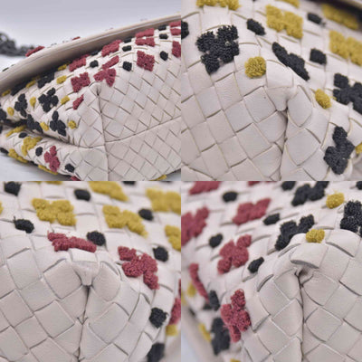 Bottega Veneta Nappa Intrecciato Embrooidered Mosaic Olimpia Shoulder Bag White Multicolor CONSIGNMENT