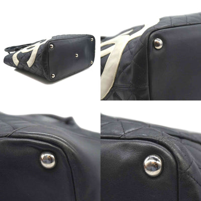 $2250 Chanel Tote Bag Cambon Line Black Lamb Skin 2870059