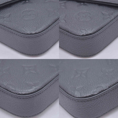 $1770 Louis Vuitton Felicie NM Black Empreinte RFID