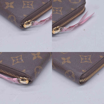 $570 2017 LOUIS VUITTON Monogram Clemence Long Wallet Rose SD3187 CONSIGNMENT 10021636