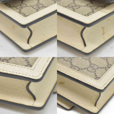 Gucci  GG Supreme Monogram Web Queen Margaret Chain Wallet White