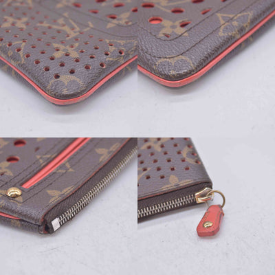 $530 Louis Vuitton Monogram Perforated Pochette Plat Orange